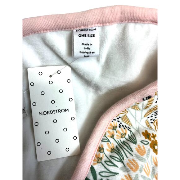 Nordstrom COTTON WRAP BABY BUNTING  | NWT | White Pink Wildflowers Print - Picture 7 of 11